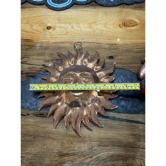 Vintage Copper Molds Palm Tree and Sun For Decor Only India 10" and 8" - Picture 6 of 8